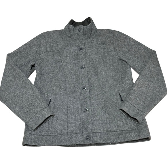 The North Face Wool Blend Soft Shell Jacket Gray Women's Size Large - Picture 1 of 10